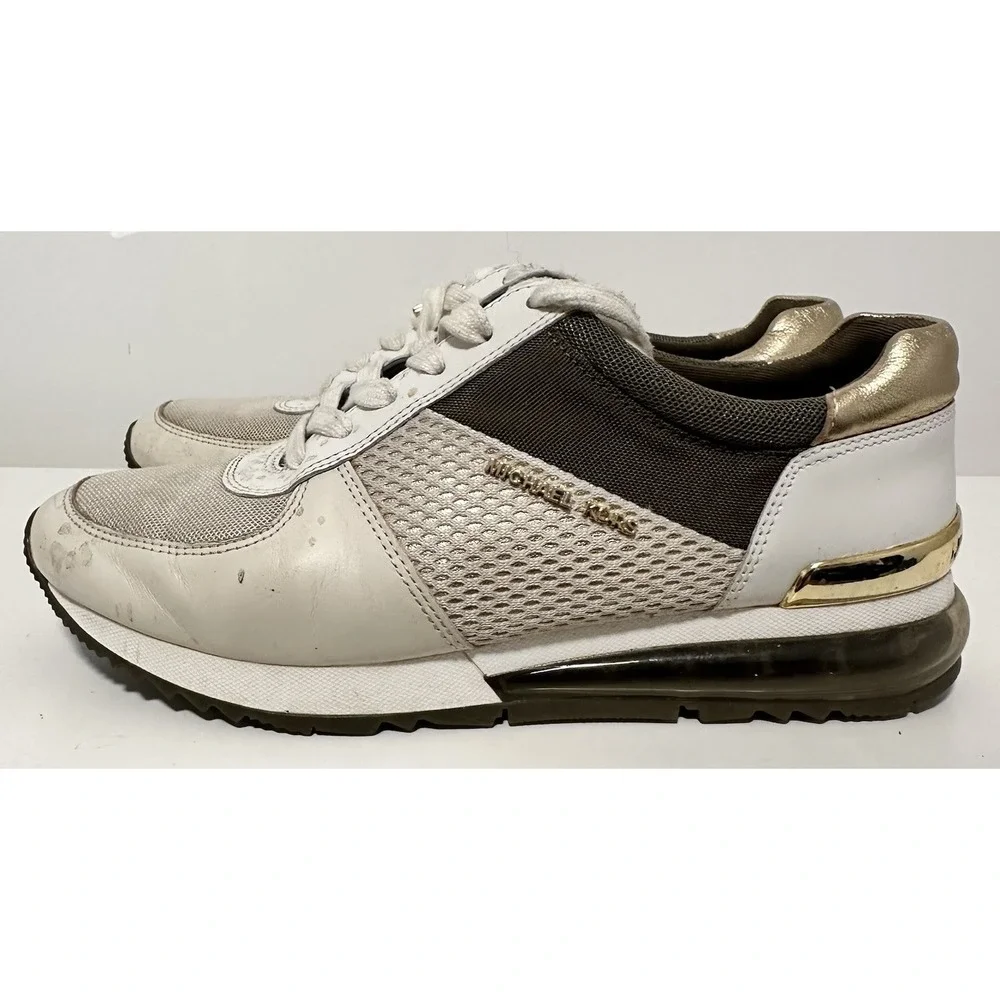 Michael Kors Shoes Womens‎ 8M Trainer Gold Brown Extreme SG18K Lace-Up Sneaker